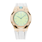 Stainless Steel Rose Gold Case & Rubber Strap | 12:00 Crown | White