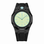 Stainless Steel Black Case & Rubber Strap | 12:00 Crown | Black