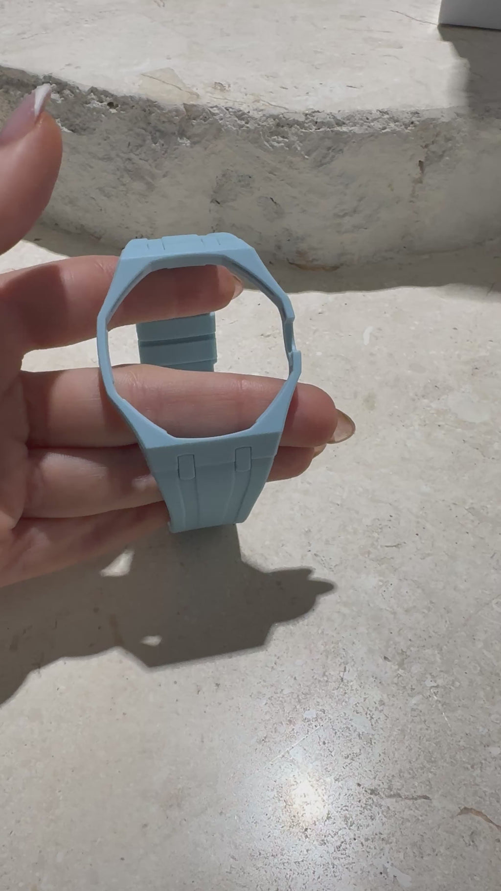 Ceramic Case + Silicone Strap | 3:00 Crown | Sky Blue