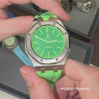 Stainless Steel Case & Rubber Strap | 12:00 Crown | Green