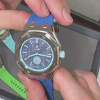 Stainless Steel Case & Rubber Strap | 3:00 Crown | Blue