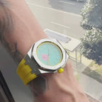 Stainless Steel Case & Rubber Strap | 3:00 Crown | Yellow