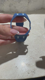 Ceramic Case + Silicone Strap | 3:00 Crown | Double Blue
