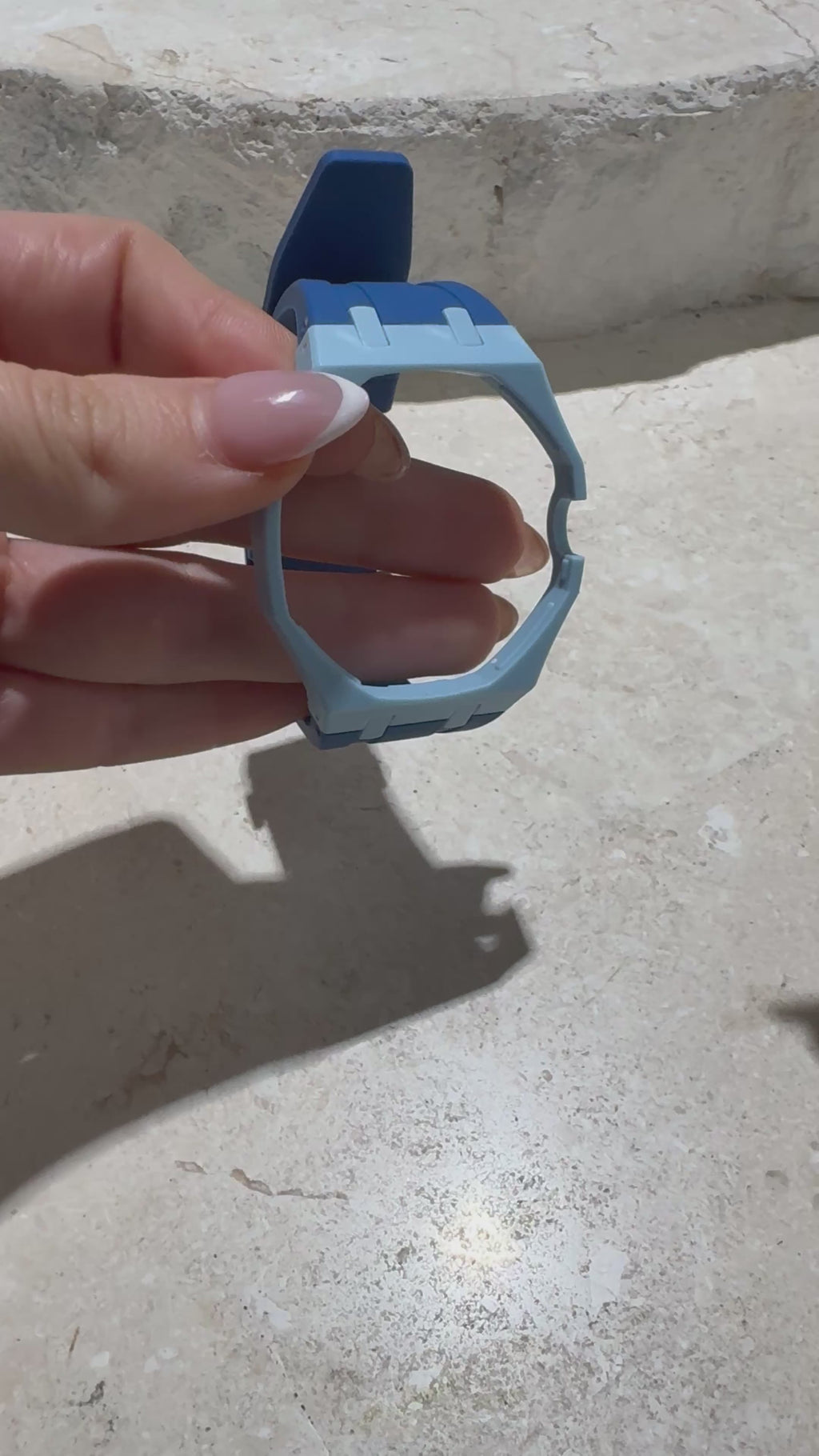 Ceramic Case + Silicone Strap | 3:00 Crown | Sky Blue & Denim Blue