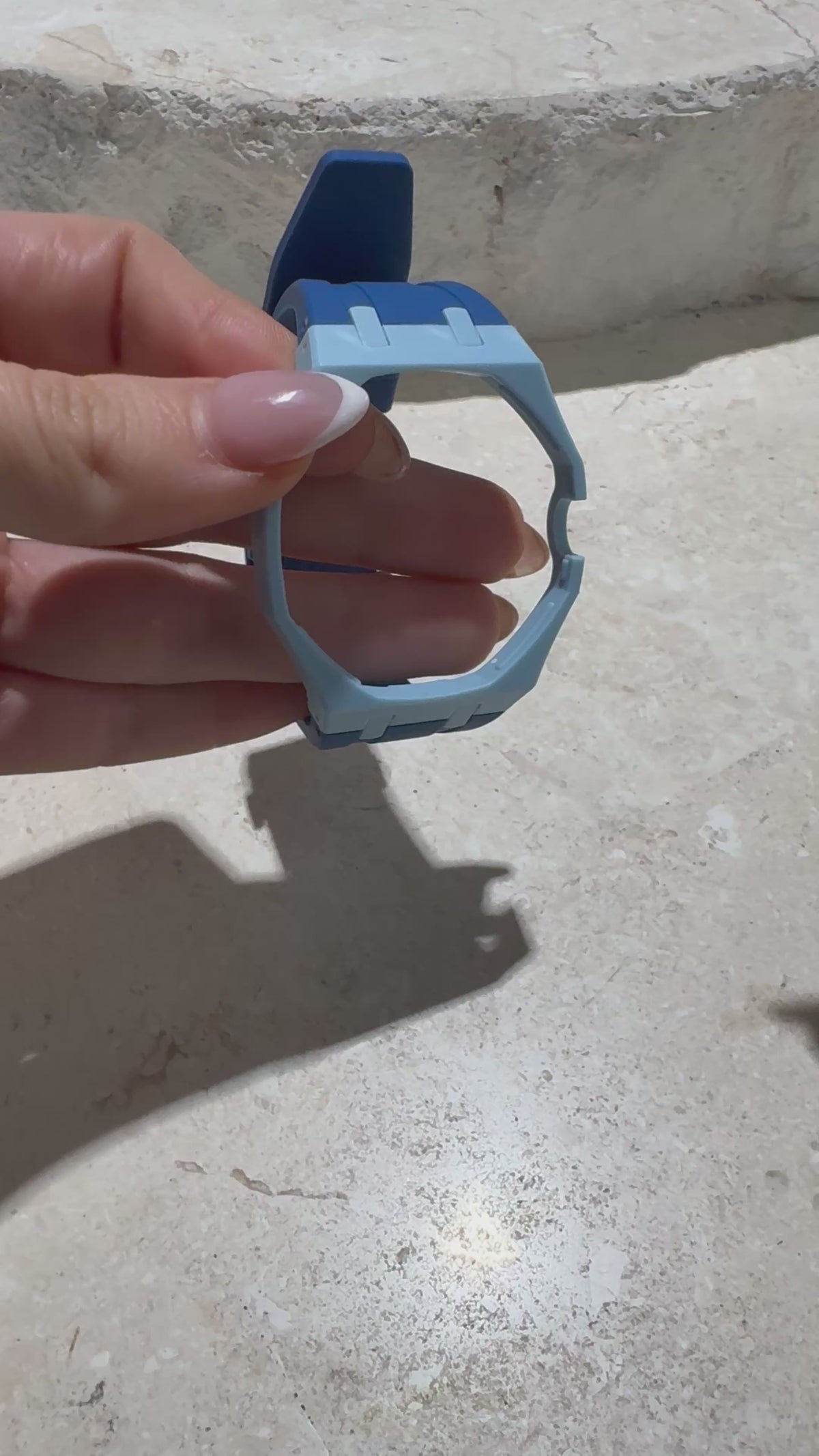 Ceramic Case + Silicone Strap | 3:00 Crown | Sky Blue & Denim Blue