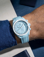 Moonswatch Curved Vertech Rubber Strap - Turquoise