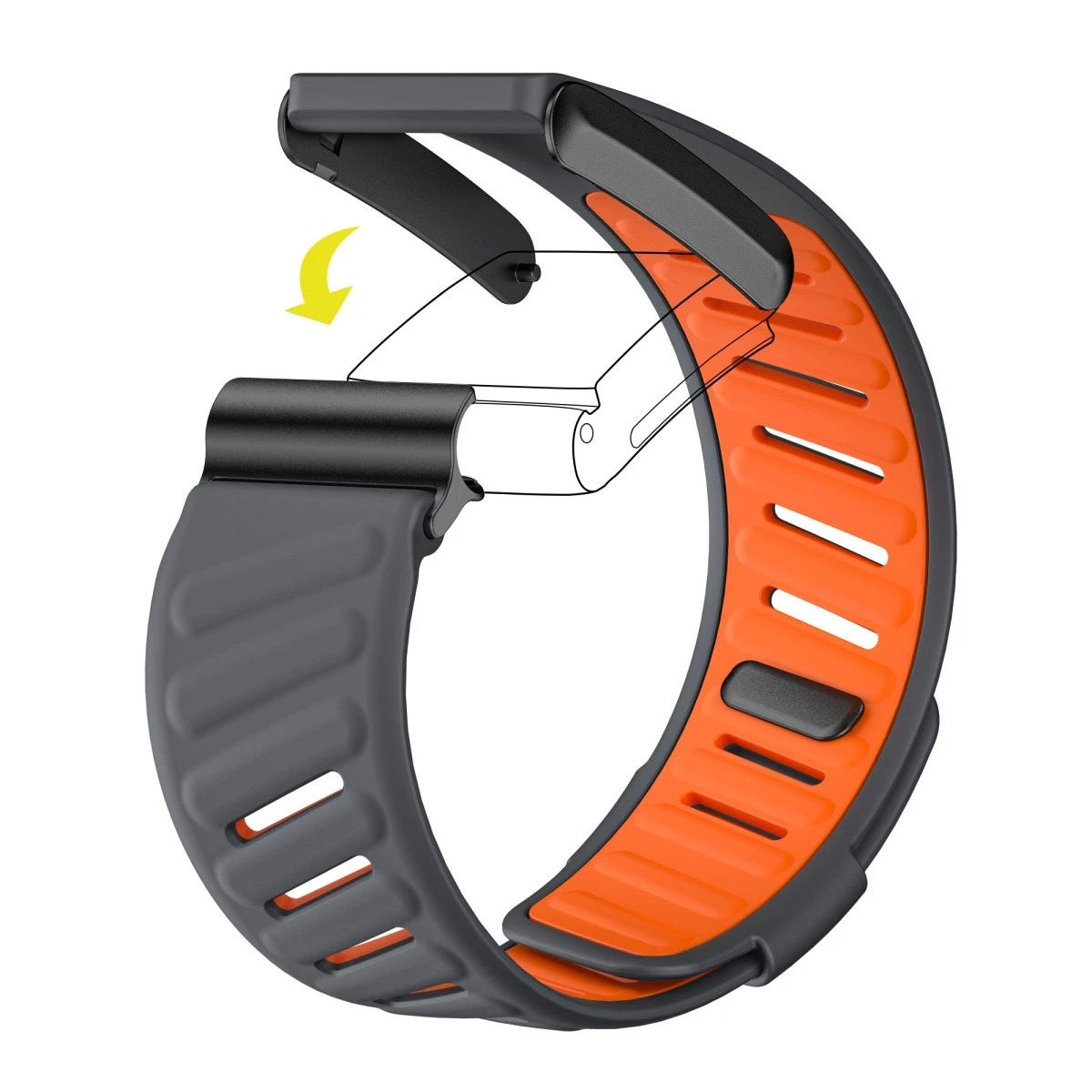WHOOP Silicone Strap - Grey & Orange