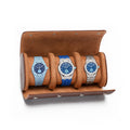 Beaumont 3-Watch Roll Case | Chestnut Brown