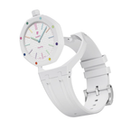 Ceramic Case + Silicone Strap | 12:00 Crown | White