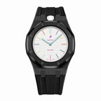 Stainless Steel Black Case & Rubber Strap | 12:00 Crown | Black