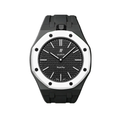 Ceramic Case + Silicone Strap | 12:00 Crown | Black