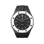 Ceramic Case + Silicone Strap | 12:00 Crown | Black