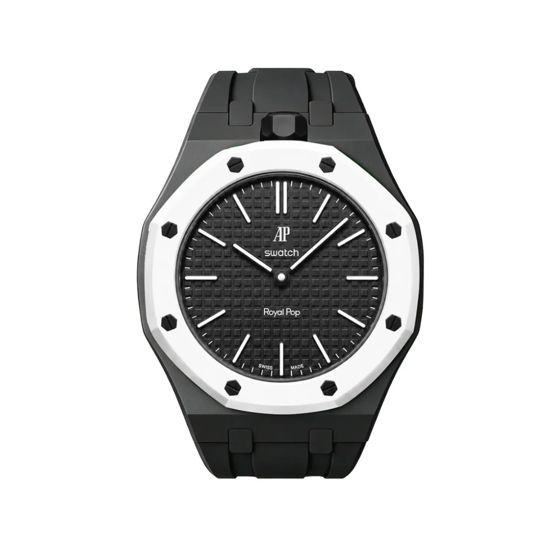 Ceramic Case + Silicone Strap | 12:00 Crown | Black