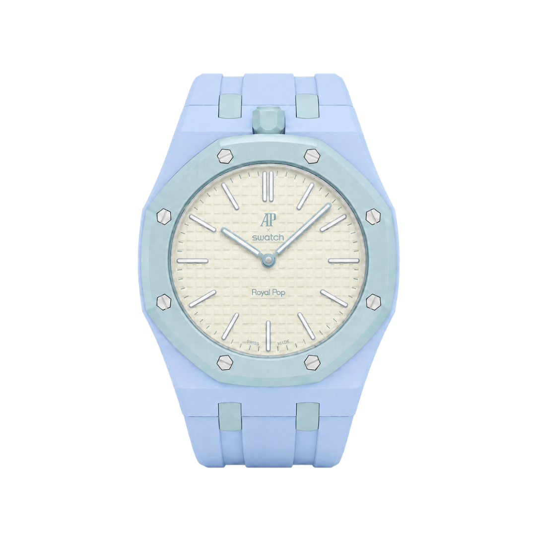 Ceramic Case + Silicone Strap | 12:00 Crown | Sky Blue