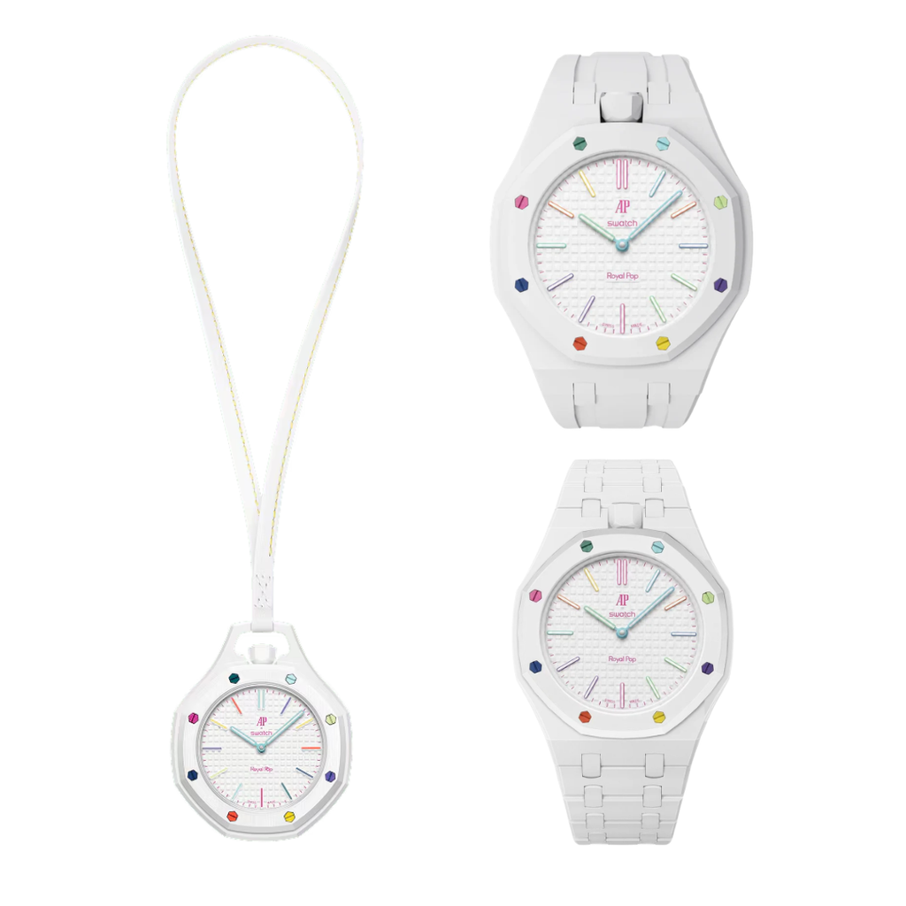 Original HUIT BLANC AP x Swatch Royal Pop + Strap Bundle