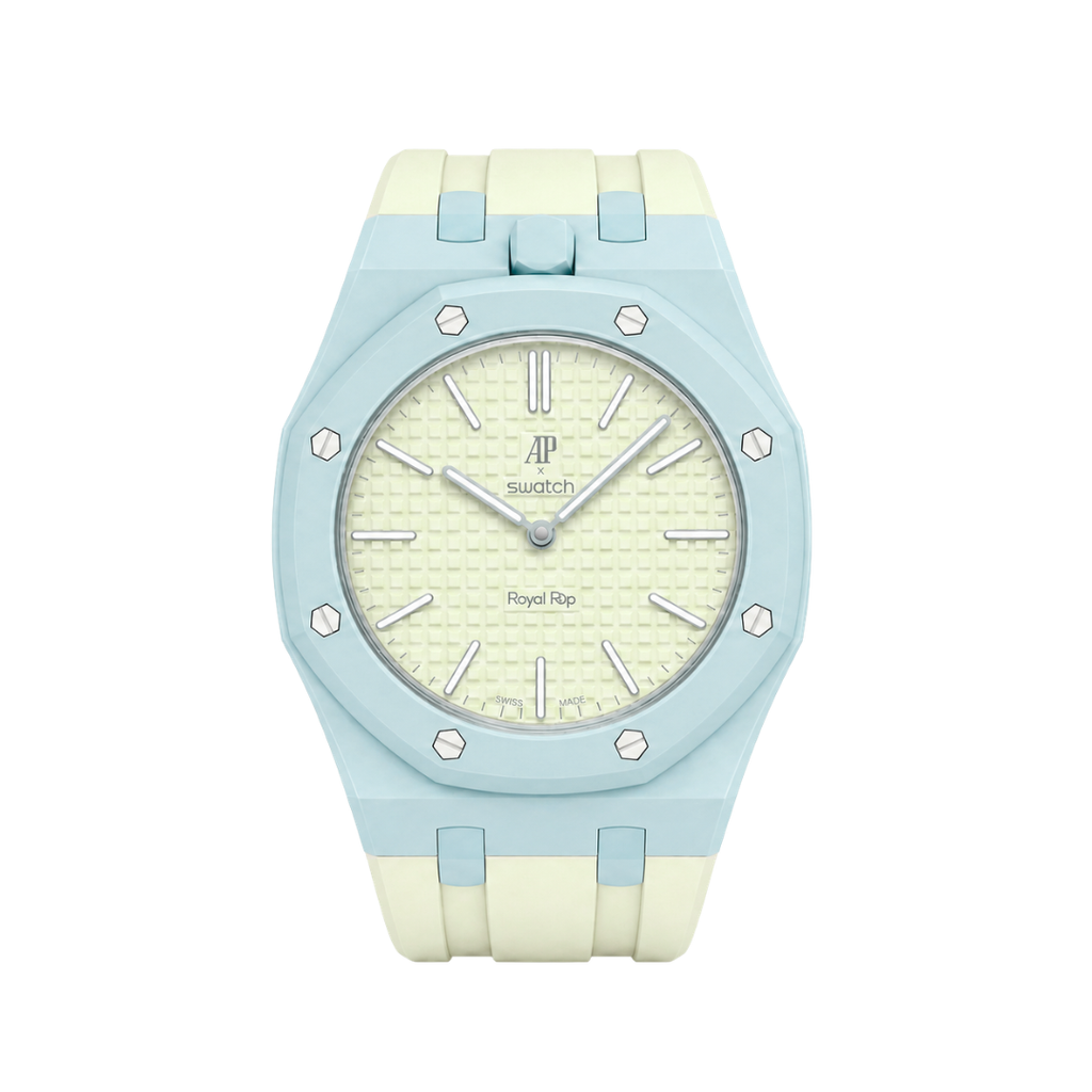 Ceramic Case + Silicone Strap | 12:00 Crown | Blue Crème