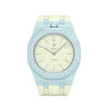 Ceramic Case + Silicone Strap | 12:00 Crown | Blue Crème