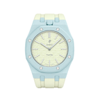 Ceramic Case + Silicone Strap | 12:00 Crown | Blue Crème