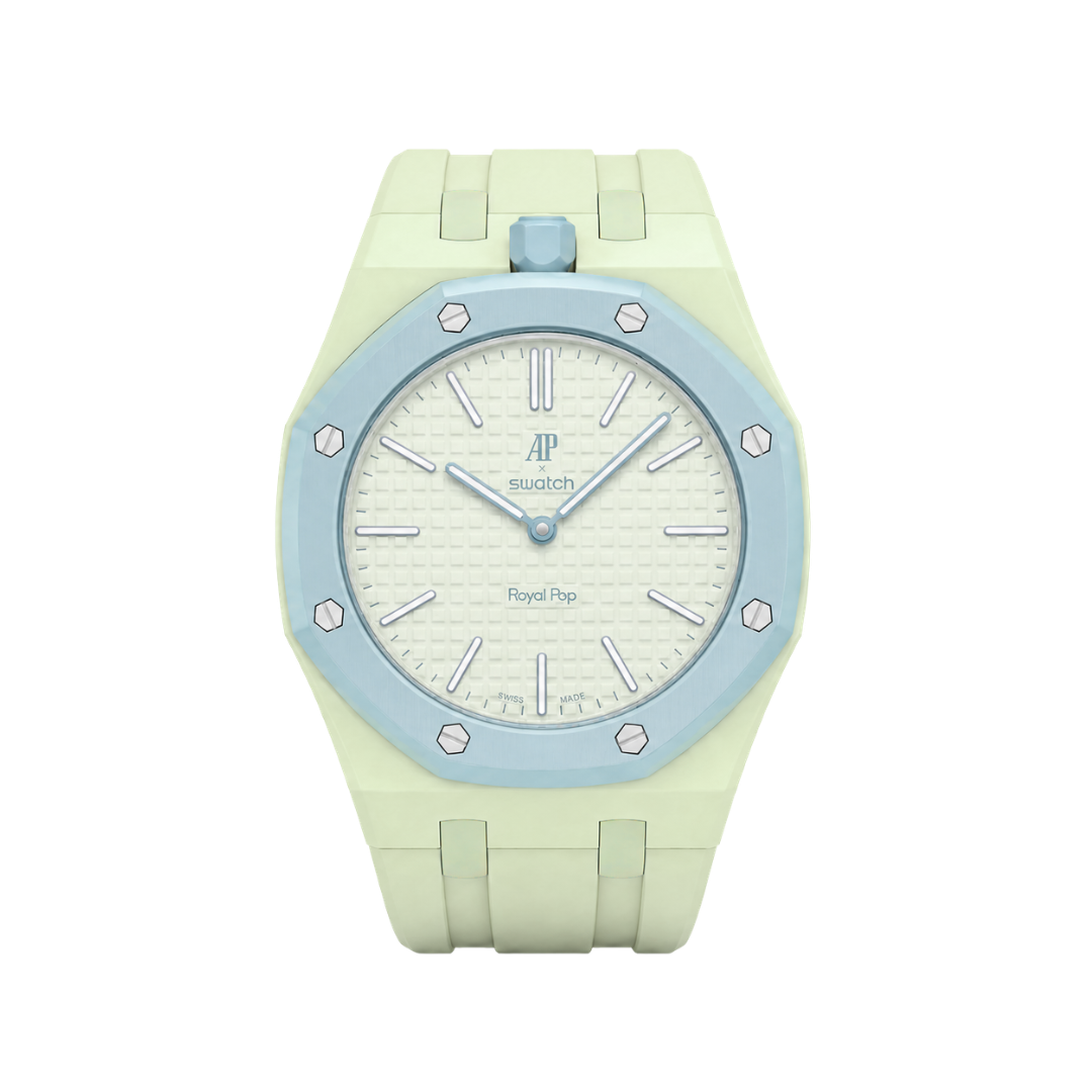 Ceramic Case + Silicone Strap | 12:00 Crown | Mint Green