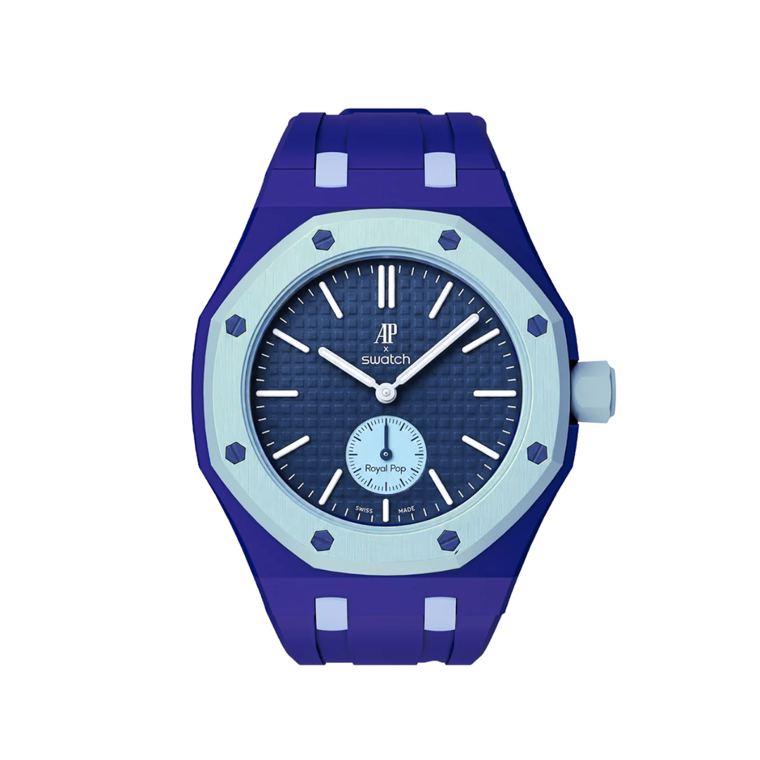 Ceramic Case + Silicone Strap | 3:00 Crown | Double Blue