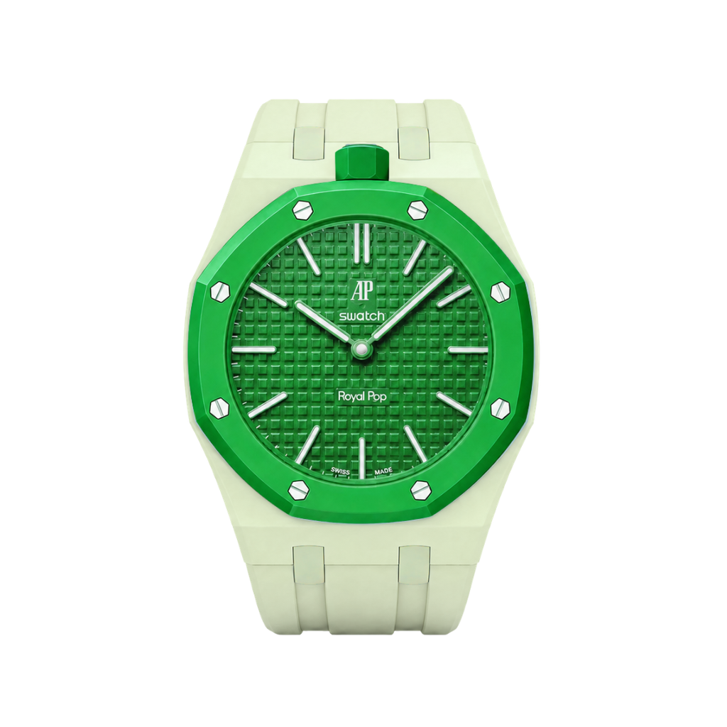 Ceramic Case + Silicone Strap | 12:00 Crown | Mint Green