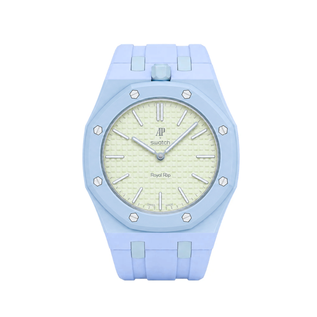 Ceramic Case + Silicone Strap | 12:00 Crown | Sky Blue