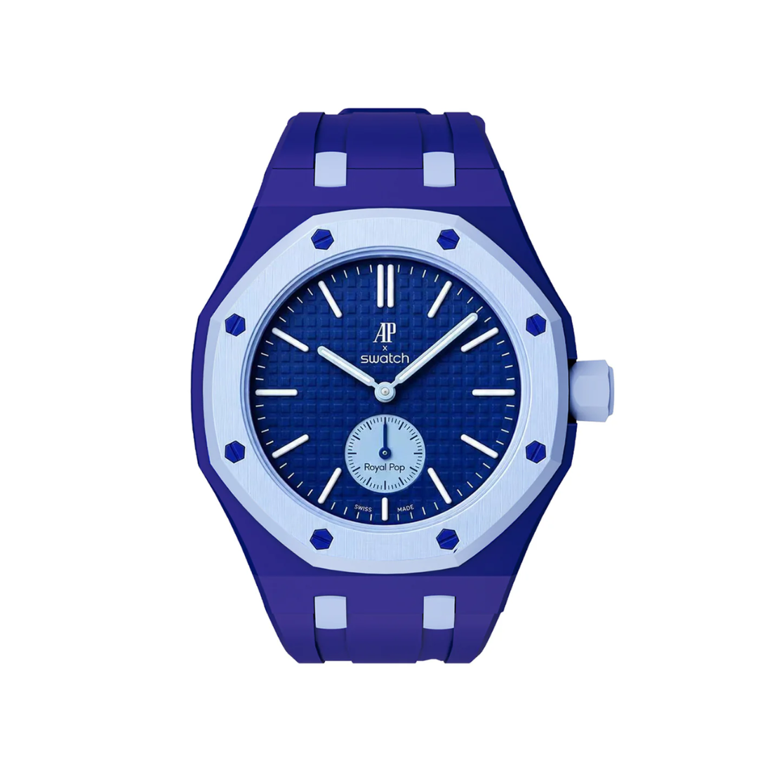 Ceramic Case + Silicone Strap | 3:00 Crown | Double Blue