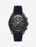 Moonswatch Curved Vertech Rubber Strap - Black & Blue