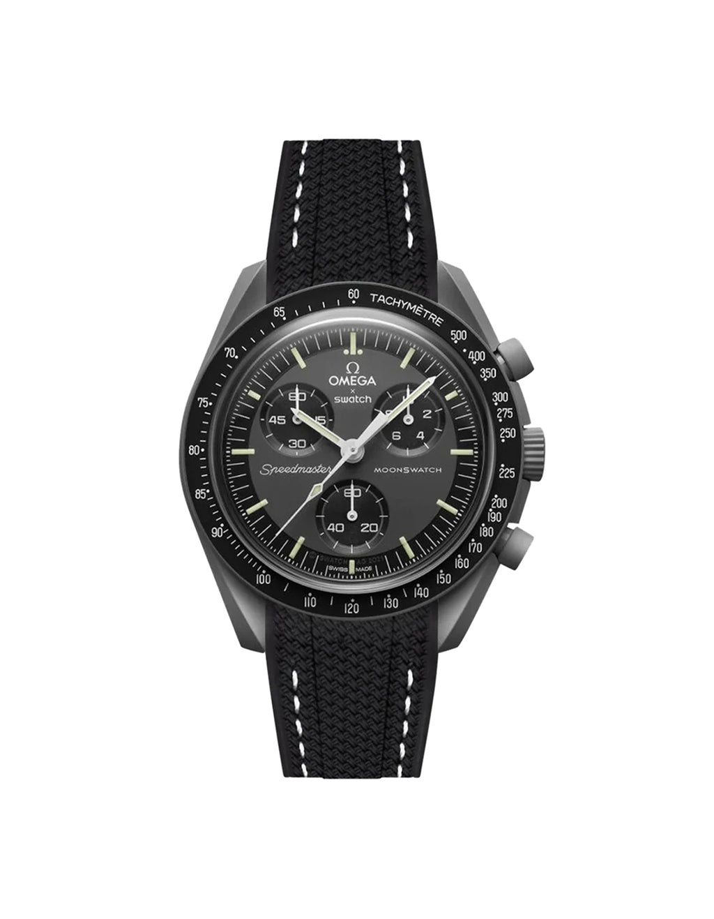 Moonswatch Vertech Rubber Strap | Black & White