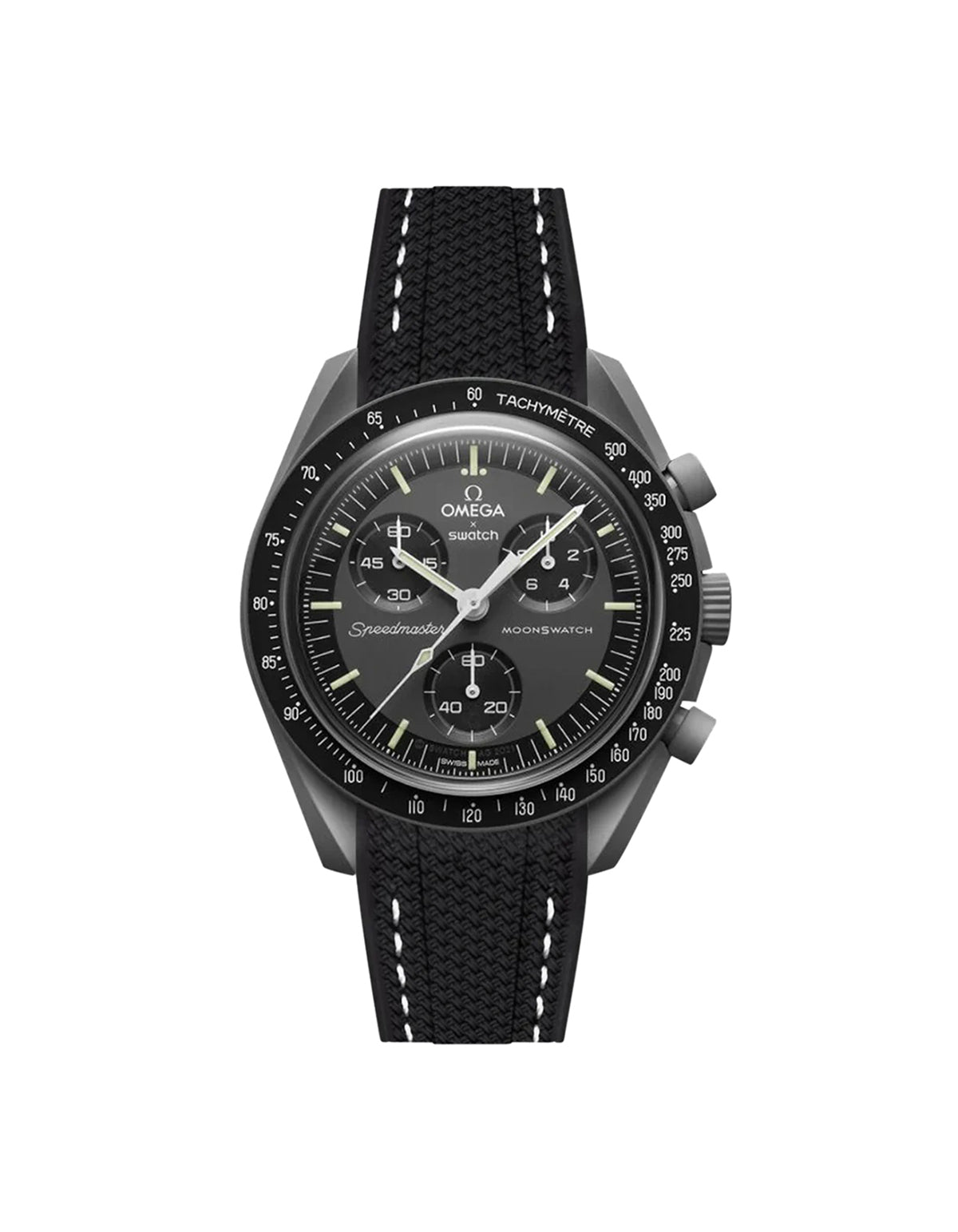 Moonswatch Vertech Rubber Strap | Black & White