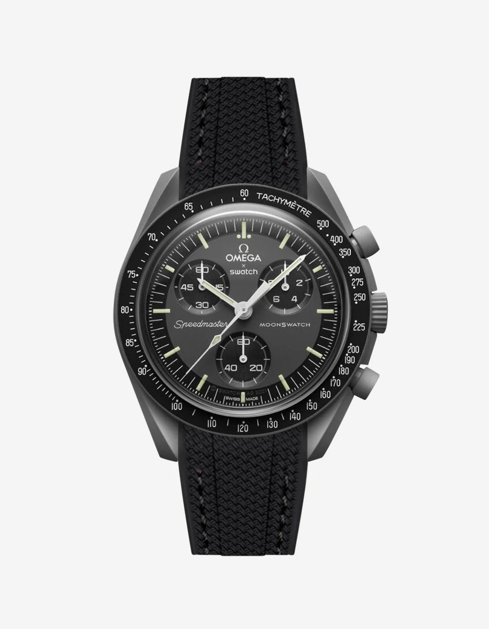 Moonswatch Curved Vertech Rubber Strap - Black