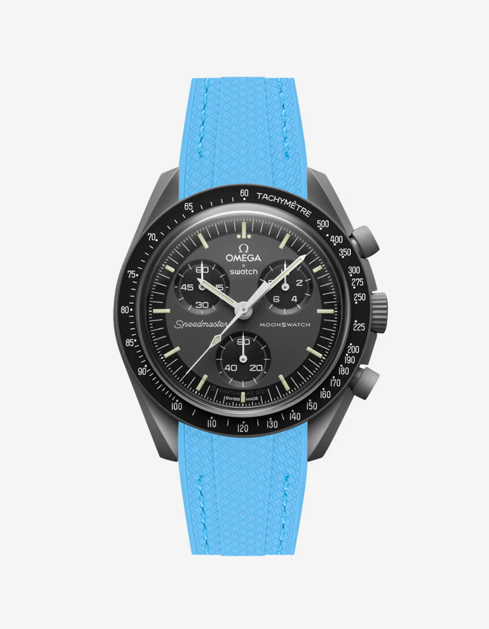Moonswatch Curved Vertech Rubber Strap - Blue