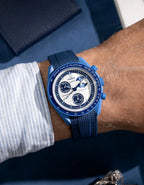 Moonswatch Curved Vertech Rubber Strap - Dark Blue